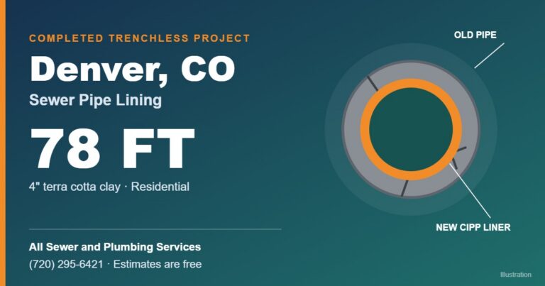 Denver Sewer Pipe Lining: 78 Ft of Root-Filled Clay