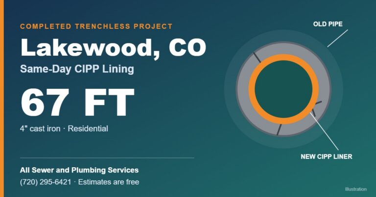 Lakewood CIPP Sewer Lining: 67 Ft of Cast Iron Same Day